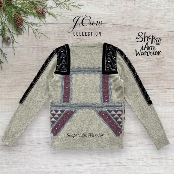 J.Crew Collection hand embroidered/beaded crewneck sweater *shop@iamwarrior - Picture 7 of 14